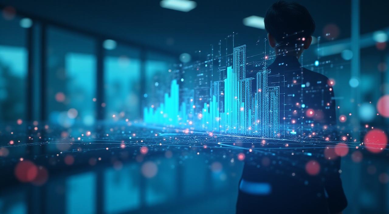 Rappresentazione concettuale dell'evoluzione dei dati attraverso l'intelligenza artificiale